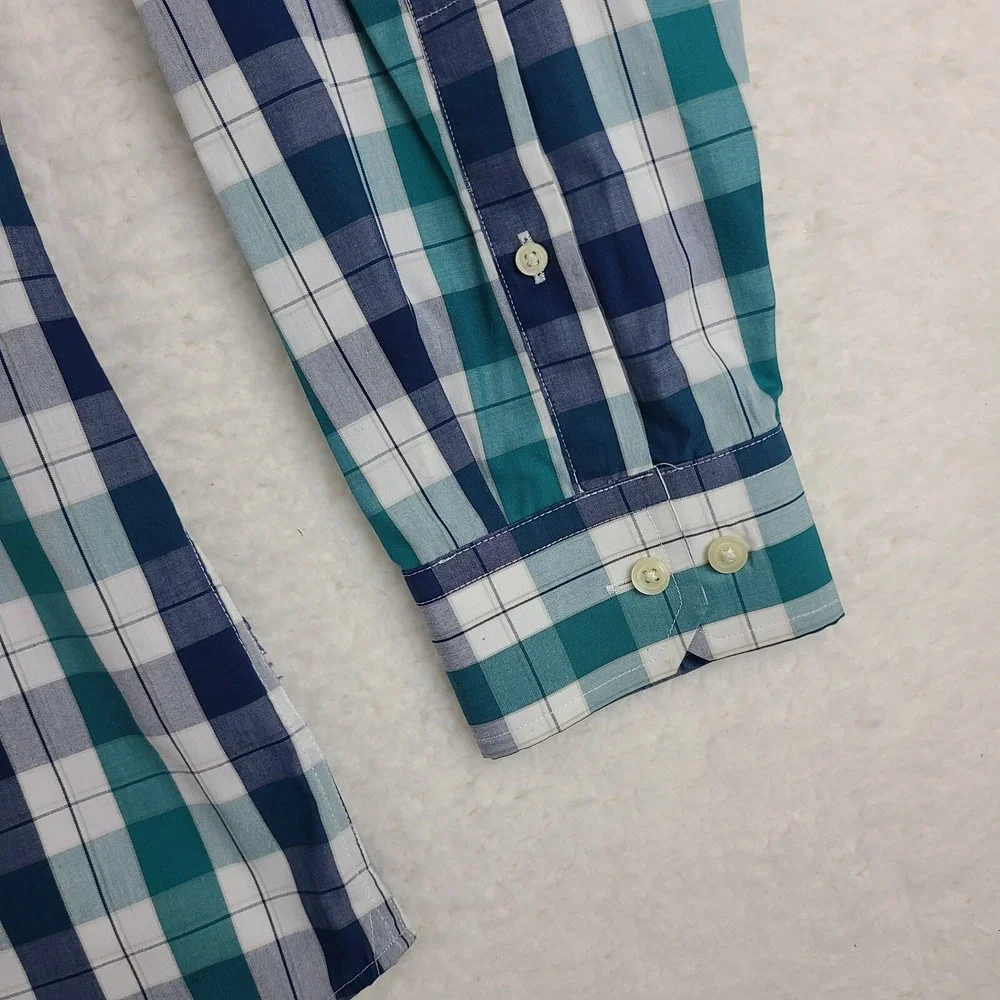 Banana Republic Shirt‎ Mens XL Blue Teal Tailored Slim Fit Dress Button Up *